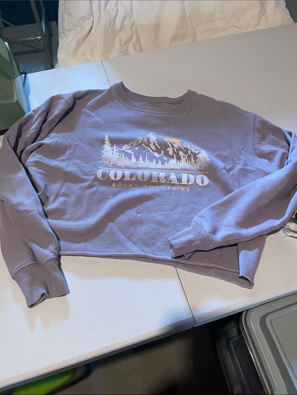 Hollister Lavender Colorado Rocky Mountains Graphic Sweatshirt